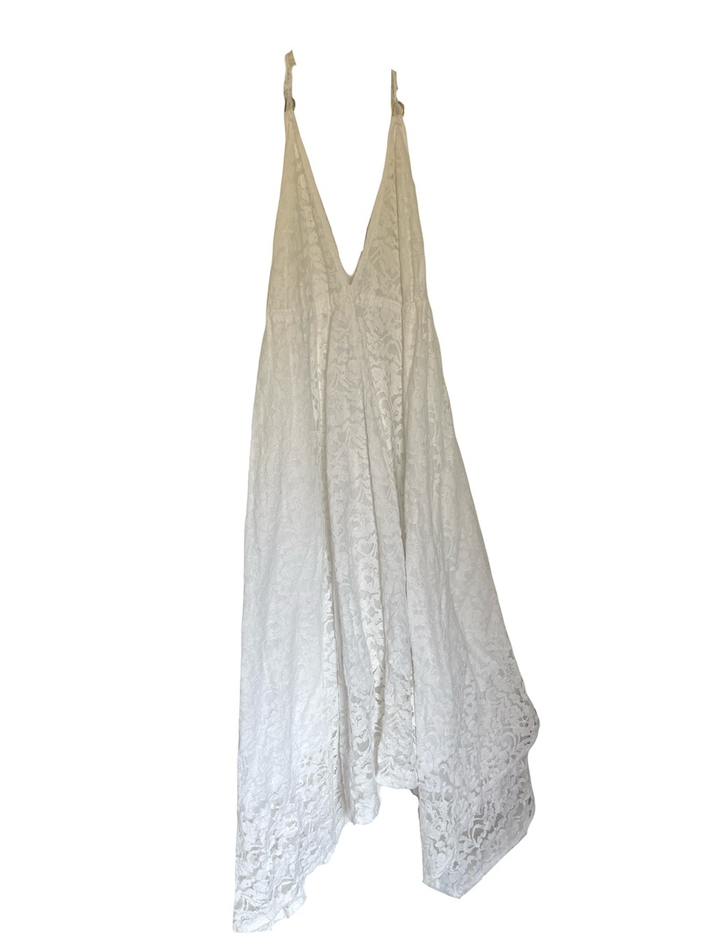 Boho Open Back Lace Cotton Maxi Dress